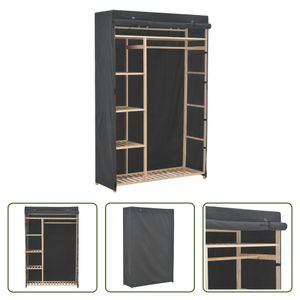 The Living Store Kleiderschrank Grau 110 x 40 x 170 cm Stoff