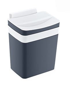 Turan Bioabfallbehälter für die Küche 4 l - Tischmülleimer mit Schwingdeckel - Mülltonne - Hängeabfallkorb - Bioabfalltonne - Grau