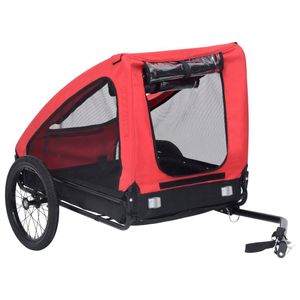 vidaXL Príves na bicykel pre psov červený a čierny