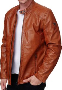 Tazzio Herren Jacke Lederjacke Echtleder 19707 Cognac L