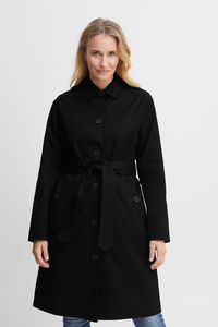 fransa FRCASSIE Damen Trenchcoat Jacke Übergangsmantel mit Reverskragen und Gürtel seitliche Eingrifftaschen