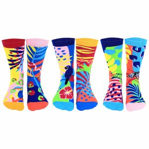 United Oddsocks Damen Socken, 6 Socken Pack - Strumpf, Mottomotive Hot Tropics 37-42