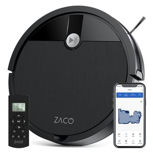 ZACO V4 Max Saugroboter ohne Wischfunktion und Fernbedienung, 3000Pa, für Tierhaare und Teppiche, 100 m² Reinigung in Bahnen, 300ml, mit Alexa & App