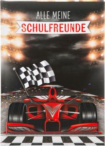 goldbuch 43 089 Racing Champion Freundebuch, Alle Meine Schulfreunde, Buch mit Rennwagen-Motiv, Poesiealbum für die Schulzeit, 88 illustrierte Seiten zum Eintragen, Mehrfarbig, Maße 15x21x1,5 cm