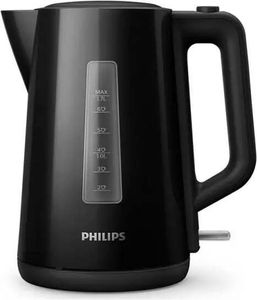 Philips Wasserkocher HD9318/20, elektrisch, 2200 W, 1,7 l, Kunststoff, 360° drehbarer Sockel, schwarz