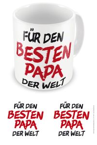 Bester Papa - Für den besten Papa der Welt Vatertag Keramik Tasse - Ø8,5 H9,5cm