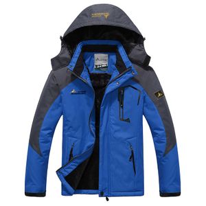 Outdoor Warme Winterjacken Parka Wintermantel Mit Abnehmbare Kapuze Mit Reißverschluss Herren Jacken Blau, Größe 4XL