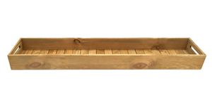 XXL Holz Dekotablett - 95 x 18 cm - Serviertablett extra lang mit Griffen - Kerzentablett Servierschale Tisch Deko Servier Kerzen Brett Weihnachten