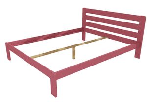Manželská postel VMK001A masiv borovice (Rozměr: 200 x 200 cm, Barva dřeva: barva růžová)