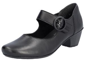 Rieker Damen Pumps Spangenpumps Blockabsatz Schnalle 41756, Größe:39 EU, Farbe:Schwarz
