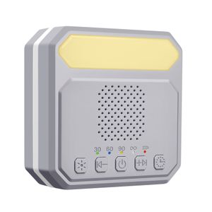 Baby Sleep Sound Machine Desktop White Noise Machine mit Nachtlicht 21 beruhigende Musik 30min/60min/90min Timer Eingebauter Akku 3,5-mm-Kopfh?reranschluss