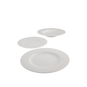 vivo - Villeroy & Boch Group Basic White Starter Teller Set 12tlg. Premium Porcelain weiß 1952777271  /  Vorteilset mit 2  * diesem Artikel und 4 EKM Living Trinkhalme aus Edelstahl