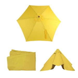 Ersatz-Bezug für Sonnenschirm Lissabon, Sonnenschirmbezug Ersatzbezug, Ø 3m Polyester 6 Streben  gelb