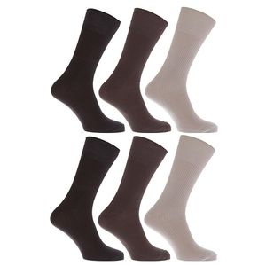 Pánské bambusové ponožky / pracovní ponožky, extra měkké, 6 balení MB219 (39-45 EU) (hnědá/béžová)
