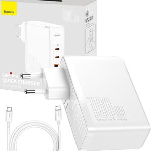 Baseus GaN2 Pro Schnellladegerät 100W USB / USB Typ C Quick Charge 4+ Power Delivery weiß (CCGAN2P-L02)