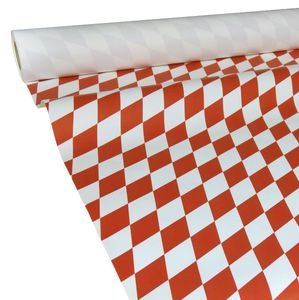 50m x 1,00m JUNOPAX® Papiertischdecke Raute rot-weiß