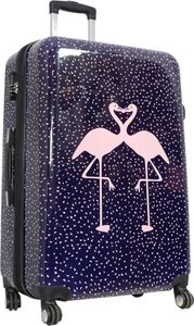 Bunter Mittelgroßer Reisetrolley Flamingo Trolley Motivkoffer Vogel 70Li Bowatex