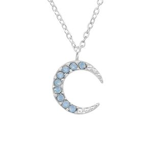 Kette mit echtem Kristall LA CRISTALE Blue Moon aus 925 Silber Damen