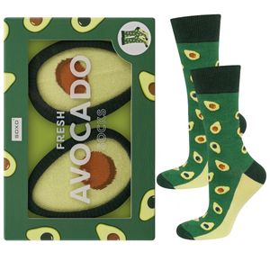 Socken Avocados in einer Box von Soxo - Lustige Geschenkidee für Herren, Bruder, Freund - Größe: 41-46