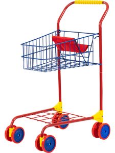 Bayer Design 75002AB Spielzeug Einkaufswagen ohne Inhalt, mit integriertem Puppensitz, Kaufladenzubehör, bunt