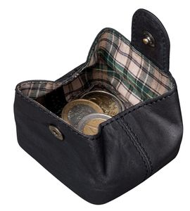 Benthill Leder Münzbörse - Minigeldbörse mit Kleingeldschütte - Wiener Schachtel aus echtem Leder - Slim Wallet - Schlanke Minibörse - Münzen Geldbörse