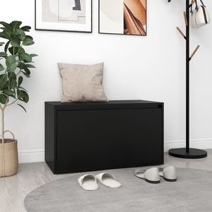 vidaXL Lavice do předsíně 80x40x45 cm Černý dřevěný materiál