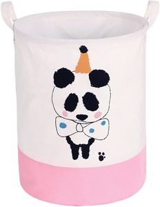 Wäschekorb Wäschesammler（Panda） Spielzeugkorb Aufbewahrungskorb Kinder Groß Faltbar 35X40CM für Kinderzimmer Mädchen Junge