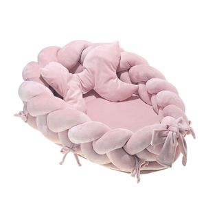 3in1 Babynest XXL Babynestchen 3 teiliges Set- Super Soft Nestchen mit Zopfkissen und Kopfkissen, Babynestchen Neugeborene Set, Baby Nestchen