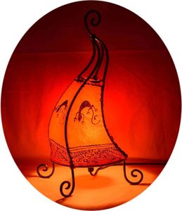 Orientalische Lampe Hennalampe marokkanische Lederlampe Tischleuchte Stehleuchte Coq Gecko 40 cm, orange Orientalische Lampe Hennalampe marokkanische Lederlampe Tischleuchte Stehleuchte Coq Gecko 40 cm, orange