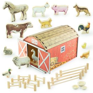 Ulanik Holzset "Bauernhof" mit Tierfiguren 13 Tlg