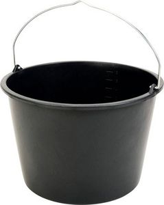 Stavebné vedro PE okrúhle čierne s držadlom ∅ 373 mm 20 l