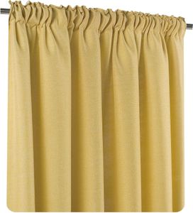 Vorhang 2er Set Kräuselband 140x245 cm gelb blickdicht Struktur Leinenoptik uni Gardine