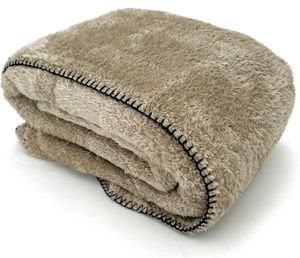 Kuscheldecke Langfloor Teddy Fleece XL 200x150  Decke Typ716 Sand