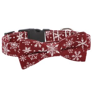 Weihnachts-Hundehalsband mit Schleife, Fliege, Weihnachtshalsbänder für kleine, mittelgroße und große Hunde S