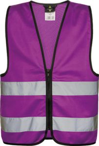 Korntex KWRX | Kinder Safety Vest for Kids with Zipper EN1150 - Farbe: Violett - Größe: XS (3-6 Jahre)