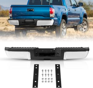 Tylny zderzak VEVOR, kompatybilny z 2008-2016-Ford F250/Ford F350 Super Duty, tylny zderzak ze stali chromowanej, montażowy zamiennik tylnego zderzaka z oświetleniem tablicy rejestracyjnej i nakładką na stopień