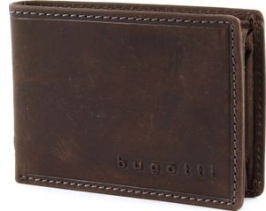 bugatti Leder Geldbörse Hunter RFID Coin Wallet with Flap 4CC Brown braun