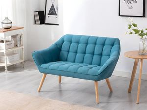 Sofa 2-Sitzer - Stoff - Blau - CASERTA