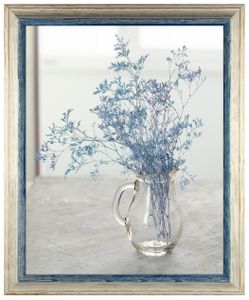 Artemis Echtholz zweifarbig 60 x 90 cm Bilderrahmen Blau Weiß Vintage
