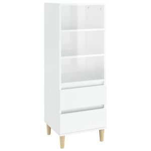 vidaXL Highboard High Gloss White 40x36x110 cm Dřevěný materiál