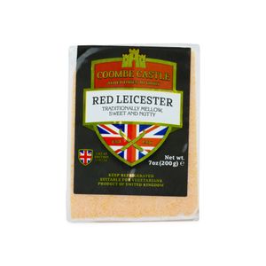 Food-United LEICESTER RED CHEESE 2x 200g Stk. Leicestershire Käse Cheddar Alternative englischer Halb-Hart-Schnitt-Käse passend für Käseplatte Gratin Burger Fondue Gurken Wein mixed pickles Pflaumen u. Trauben