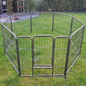 zooprinz Welpenauslauf | Dog Run XL | Metall | 100 cm hoch | 8 Elemente | Witterungsbeständig