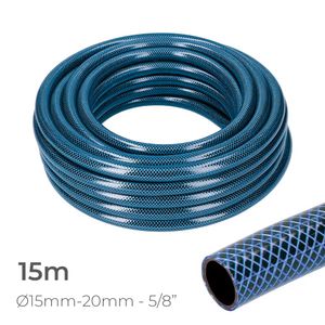 Schlauch de Garten blau Innen ø15mm. Außen ø20mm (5/8") Rolle 15m edm