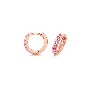 9 Karat (375) Rotgold Damen - Ohrklemme mit rosa Saphir - 11mm*2mm; TRS34861