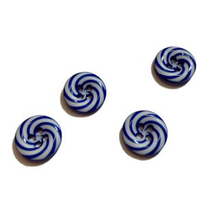 Kinderknopf, Lollipop, 4 Loch, blau-grundig Durchmesser: 12 mm, Seco Knopffarben: 2 Weiß