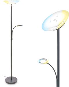 Briloner Suda LED Stehlampe, Lesearm, Dimmbar, Speicherfunktion, Schwenkbar, Anthrazit, 45 x 32 x 180 cm