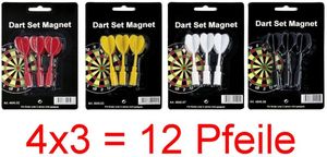 4 Satz Ersatz Magnetpfeile (12 Stück) für Magnet Dartboard