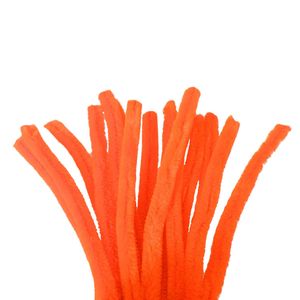 15 Draht, Pfeifenreiniger  15 mm Länge 30cm CHENILLE, orange