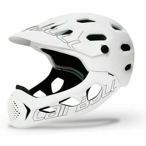 All-In-1 Fullface Downhill Fahrradhelm Helm Integralhelm Radsport Schutzhelm Fahrrad Helm MTB BMX Bike Radhelm Damen Herren Weiß