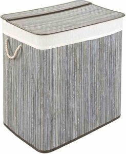 WohnDirect Wäschekorb, Wäschesammler BAMBOO Waschgrau 104 L B-54cm x H-61cm x T-34cm